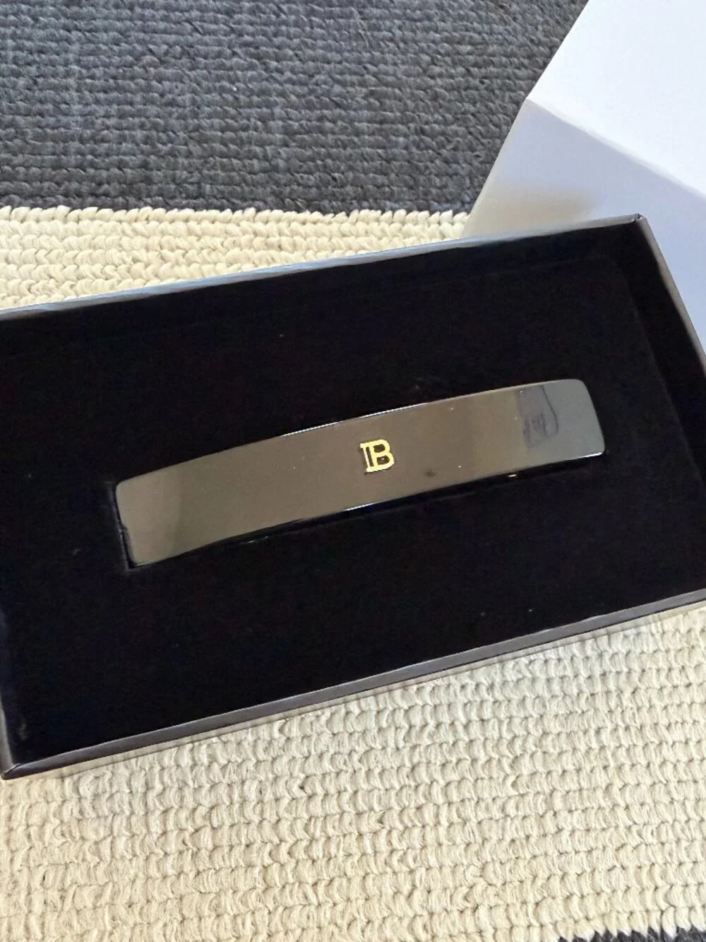 Balmain Paris Hair Couture Barrette pour Cheveux Medium — Black, NIB